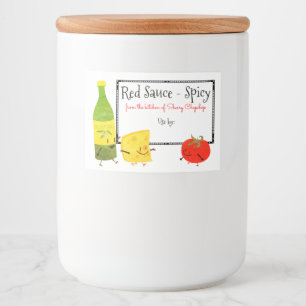 Rótulo de conservas de molho de tomate de comida i