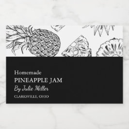 Rótulo de Emperramento de Abacaxi Preto e Branco S