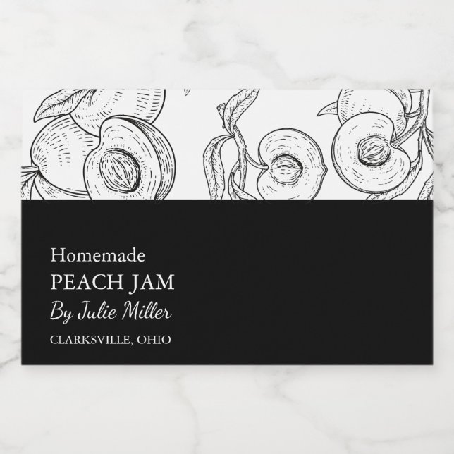 Rótulo de emperramento preto e branco simples (Rótulo Único)