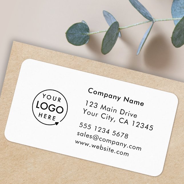 Rótulo de Endereço Comercial | Adesivo de Informaç (Company branded return address labels for everyday business professional mailing needs)