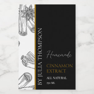 Rótulo de Extrato de Cinnamon Dourado Elegante