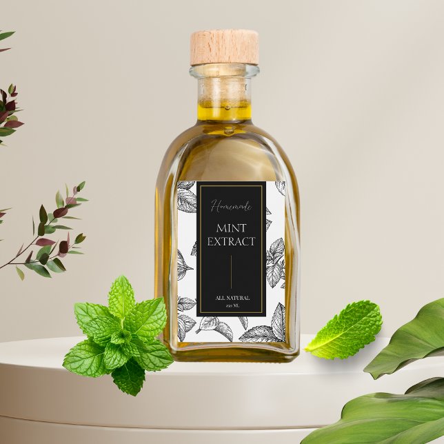 Rótulo de Extrato de Mint Homemade do Sketch Elega (Criador carregado)