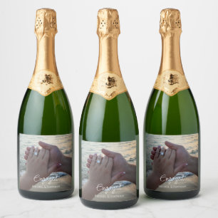 Rótulo de Foto de Garrafa de Vinho Espumante Perso