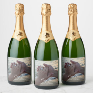 Rótulo de Foto de Garrafa de Vinho Espumante Perso