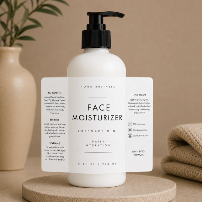 Rótulo de Frasco de 240ml de Hidratante Facial Mod (Criador carregado)