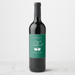 Rótulo de Frasco de Vinho de Casamento