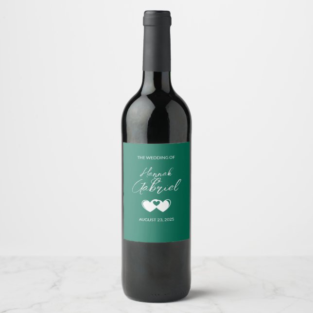 Rótulo de Frasco de Vinho de Casamento (Frente)