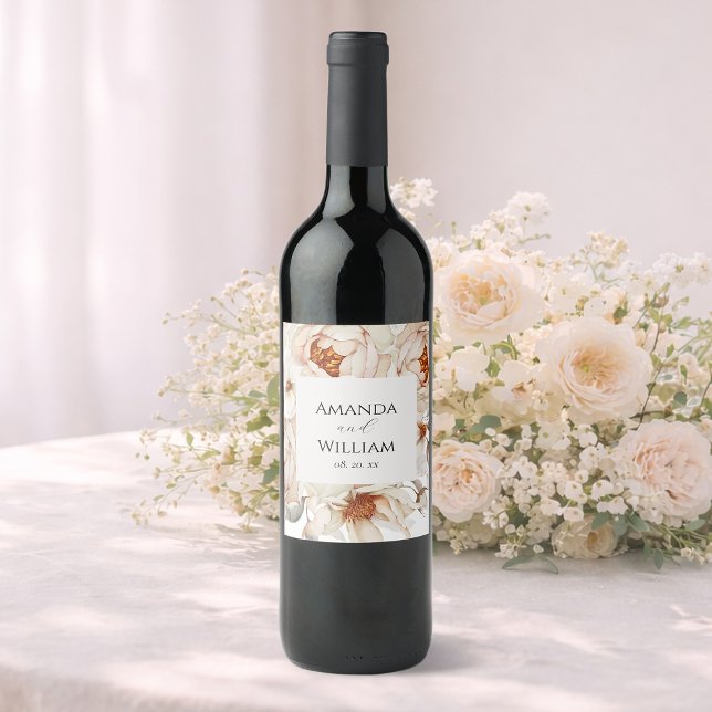 Rótulo de Frasco de Vinho de Casamento Personaliza (Criador carregado)