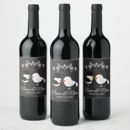 Rótulo de Frasco de Vinho de Casamento Personaliza