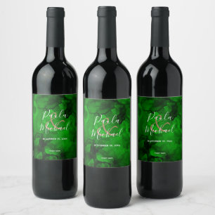 Rótulo de Frasco de Vinho Verde a Preto
