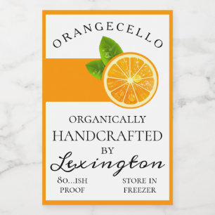 Rótulo de Frasco Pequeno de Orangecello Orgânico