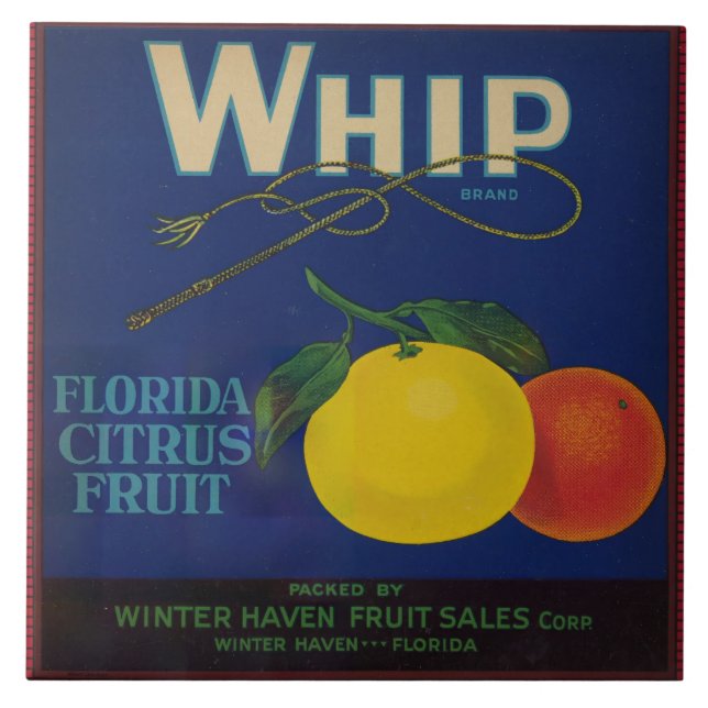Rótulo de Fruta de Citrus do Whip Vintage (Frente)