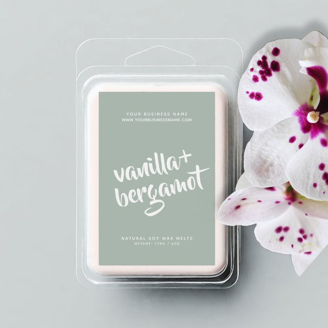 Rótulo de fusão da cera de soja de menta moderna (Criador carregado)