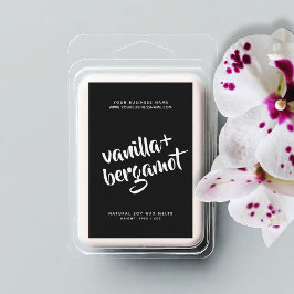 Rótulo de fusão da cera negra moderna de soja