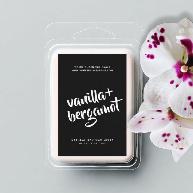 Rótulo de fusão da cera negra moderna de soja (Criador carregado)