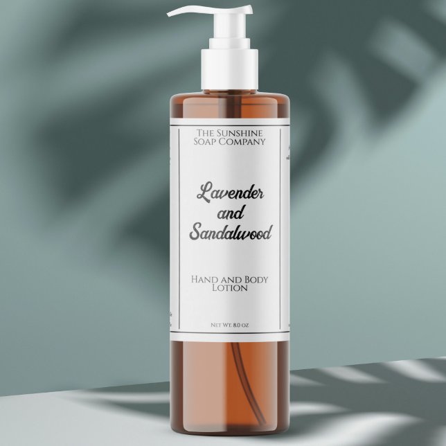 Rótulo de garrafa cosmética branca e preta à prova (Criador carregado)