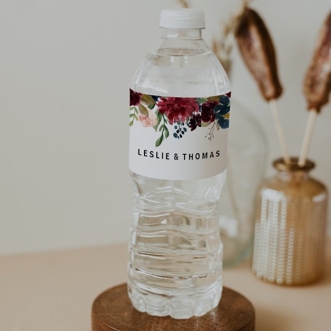 Rótulo de Garrafa de Água Burgundy, Russo do outon (Criador carregado)