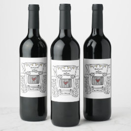 Rótulo de Garrafa de Casamento do País do Trator P