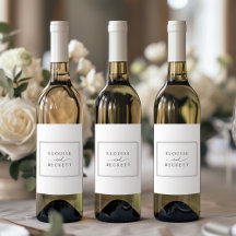 Rótulo de Garrafa de Casamento Preto e Branco Mode