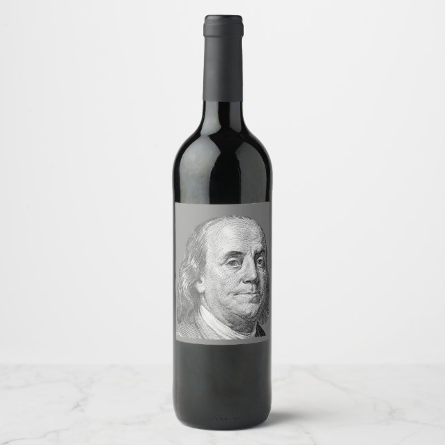 Rótulo De Garrafa De Cerveja 100 dólares, Benjamin Franklin (Frente)