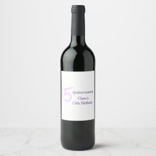Rótulo De Garrafa De Cerveja 15 de Quinceanera, modelo de relva rosa