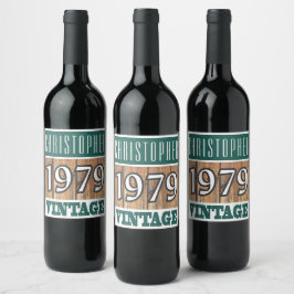 Rótulo De Garrafa De Cerveja 1979: Rótulo do Vinho de Nascimento