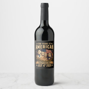 Rótulo De Garrafa De Cerveja 250 Anos de Independência Americana