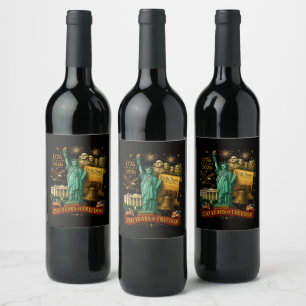 Rótulo De Garrafa De Cerveja 250 Anos de Liberdade Americana
