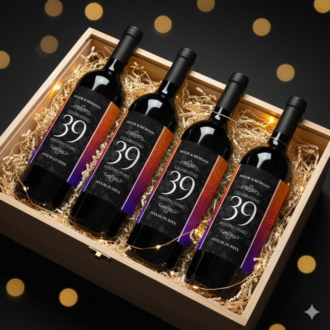 Rótulo De Garrafa De Cerveja 39º aniversário de casamento da Agate (39th Agate Wedding Anniversary Wine/Liquor Drink Labels Cover Photo)