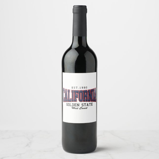 Rótulo De Garrafa De Cerveja 3D Califórnia (Frente)