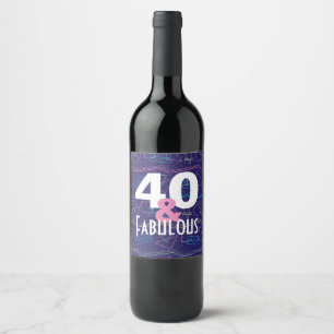 Rótulo De Garrafa De Cerveja 40 e teste padrão geométrico fabuloso do azul 80