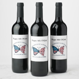 Rótulo De Garrafa De Cerveja 4 de julho Borboleta