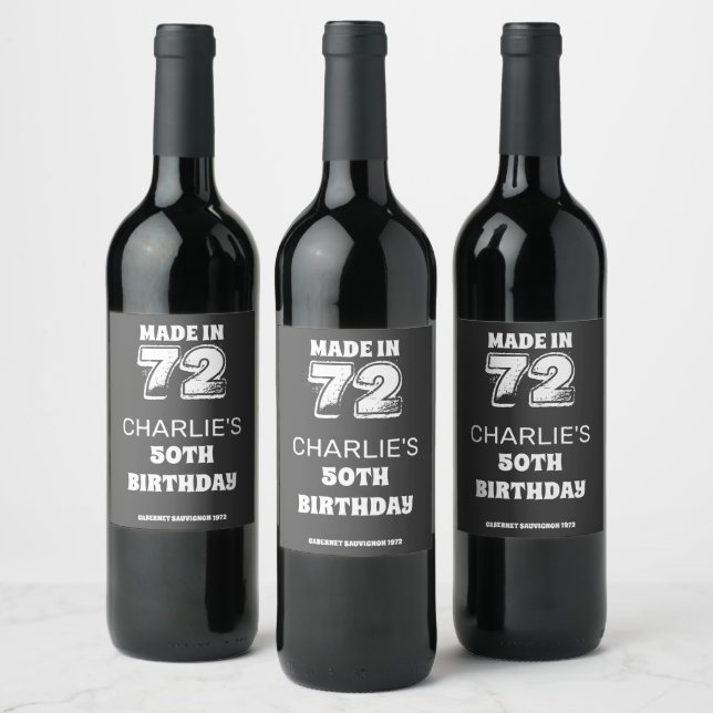 Rótulo De Garrafa De Cerveja 50º aniversário feito em 72 dias de safra (Garrafas)