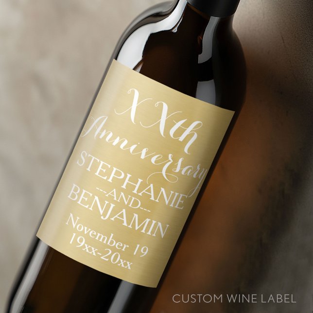 Rótulo De Garrafa De Cerveja 50º ou Outro Aniversário de Casamento Personalizad (Custom Wedding Anniversary Wine Label)