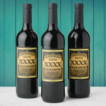 50.º aniversário Dourado Elegante Preto Personaliz