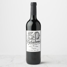 Rótulo De Garrafa De Cerveja 50 and Fabulous Festive Swirls Playful Birthday