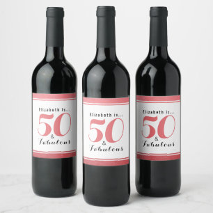 Rótulo De Garrafa De Cerveja 50 e Fabuloso Nome Personalizado Moderno