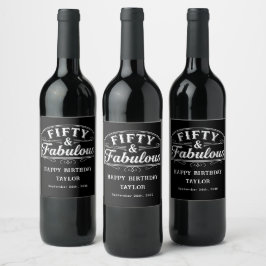 Rótulo De Garrafa De Cerveja 50 e Fabuloso Roteiro Rústico e Arte de Linha Eleg