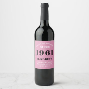 Rótulo De Garrafa De Cerveja 60º Aniversário de 1961 A mulher negra rosa pers