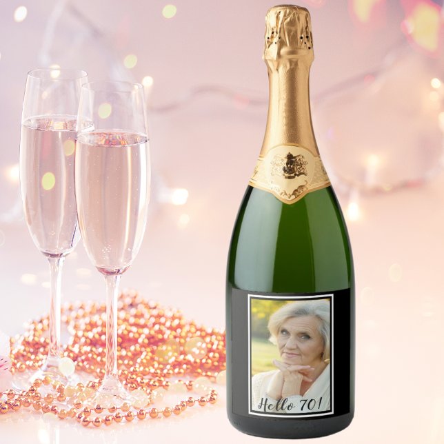 Rótulo De Garrafa De Cerveja 70 aniversário foto de mulheres brancas pretas (Criador carregado)