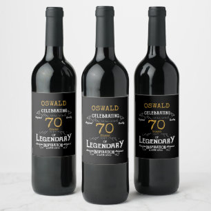 Rótulo De Garrafa De Cerveja 70 Birthday Black Legendary Engraçado Labo de Vinh
