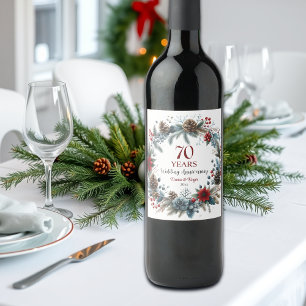 Rótulo De Garrafa De Cerveja 70 Platinum Casamento Aniversário Elegante Inverno