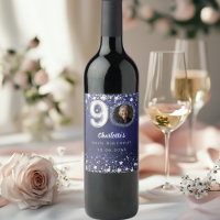 90 aniversário marinho azul estrela prateada