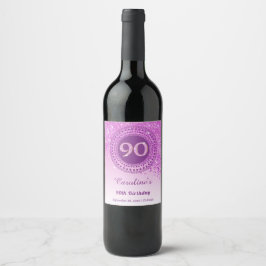 Rótulo De Garrafa De Cerveja 90 de na moda cor-de-rosa a cair