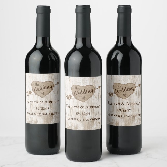 Rótulo De Garrafa De Cerveja A Coleção de Casamento de Árvores do Coração Credi (Garrafas)