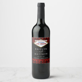 Rótulo De Garrafa De Cerveja A Coleção de Casamentos de Las Vegas do Damask Gli