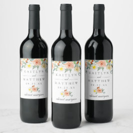 Rótulo De Garrafa De Cerveja A Coleção de Casamentos do Primavera Blossoms