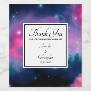 Rótulo De Garrafa De Cerveja A nebulosa & as estrelas cor-de-rosa & azuis da