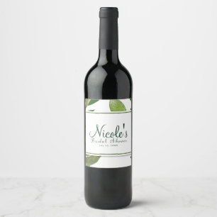 Rótulo De Garrafa De Cerveja A planta Glam botânica verde sae do vinho elegant
