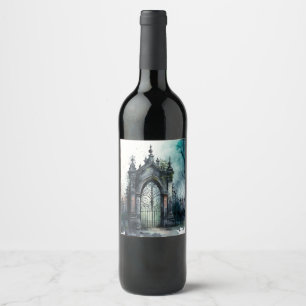 Rótulo De Garrafa De Cerveja A Série Portão do Cemitério Gótico Design 11